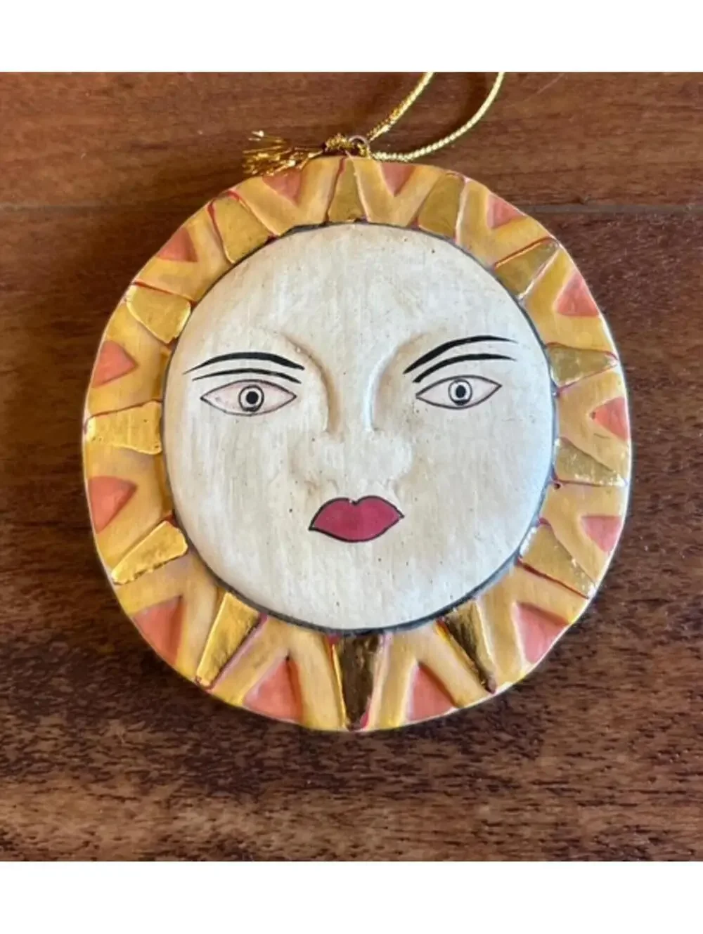 Handcrafted Sun and Moon Hanging Ornaments Set of 2